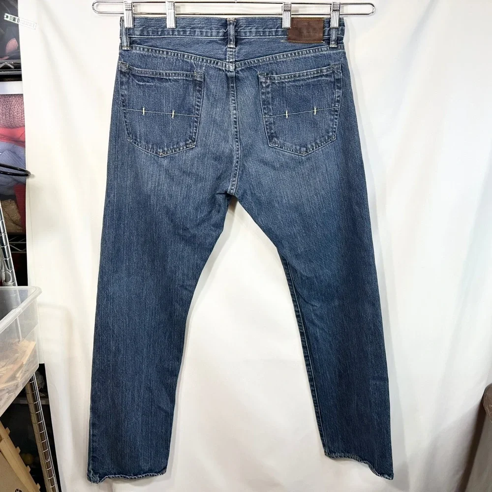 Polo Ralph Lauren Mens 34x32 Jeans Straight Leg Medium Wash Blue Denim Logo 1764